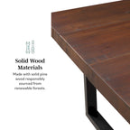 Table à manger en bois massif vieilli Gris / Acajou / Chêne rustique, style tréteau, 6 places