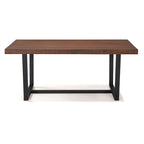 Table à manger en bois massif vieilli Gris / Acajou / Chêne rustique, style tréteau, 6 places