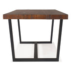 Table à manger en bois massif vieilli Gris / Acajou / Chêne rustique, style tréteau, 6 places
