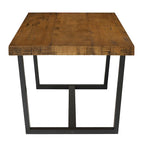 Table à manger en bois massif vieilli Gris / Acajou / Chêne rustique, style tréteau, 6 places