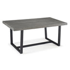 Table à manger en bois massif vieilli Gris / Acajou / Chêne rustique, style tréteau, 6 places
