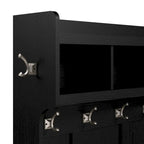 Frêne blanc / Frêne brun / Gris / Noir / Érable, Style transitoire, Portemanteau et banc à chaussures avec portes, 1 personne