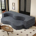 Canapé-lit pliable en mousse gris / gris clair, 2-3 personnes