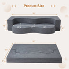 Canapé-lit pliable en mousse gris / gris clair, 2-3 personnes