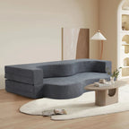 Canapé-lit pliable en mousse gris / gris clair, 2-3 personnes