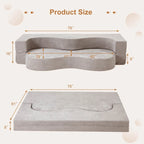 Canapé-lit pliable en mousse gris / gris clair, 2-3 personnes