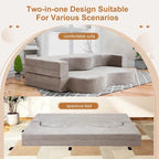 Canapé-lit pliable en mousse gris / gris clair, 2-3 personnes