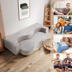 Canapé-lit pliable en mousse gris / gris clair, 2-3 personnes