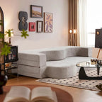 Canapé-lit pliable en mousse gris / gris clair, 2-3 personnes