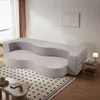 Canapé-lit pliable en mousse gris / gris clair, 2-3 personnes