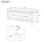 Banc de rangement relevable avec coussin, 1 personne, Expresso / Marine / Naturel / Blanc
