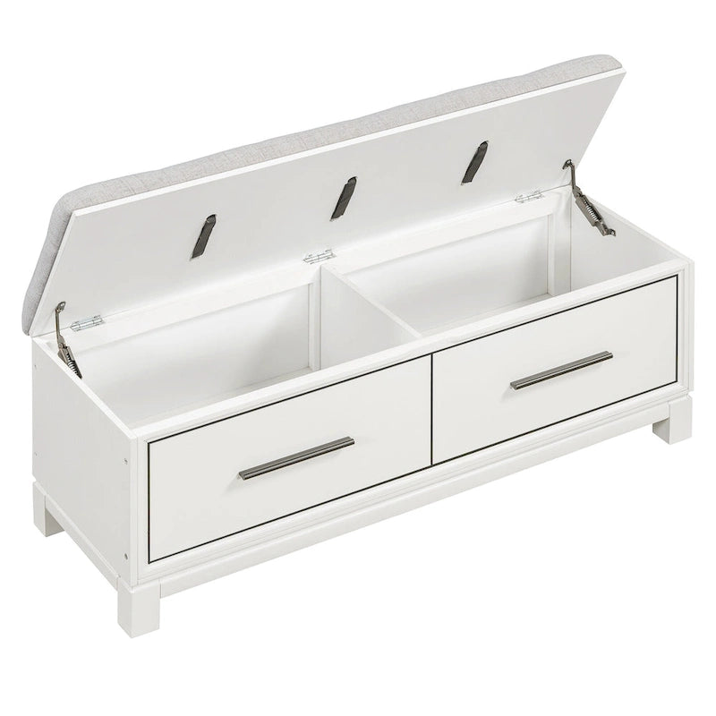 Banc de rangement relevable avec coussin, 1 personne, Expresso / Marine / Naturel / Blanc