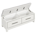 Banc de rangement relevable avec coussin, 1 personne, Expresso / Marine / Naturel / Blanc