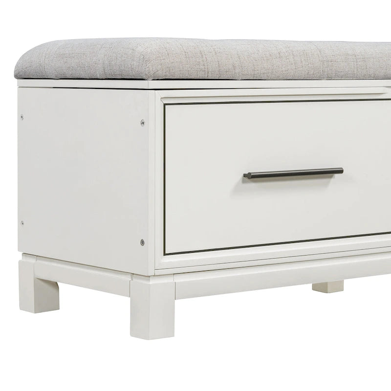 Banc de rangement relevable avec coussin, 1 personne, Expresso / Marine / Naturel / Blanc