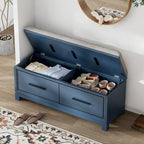 Banc de rangement relevable avec coussin, 1 personne, Expresso / Marine / Naturel / Blanc