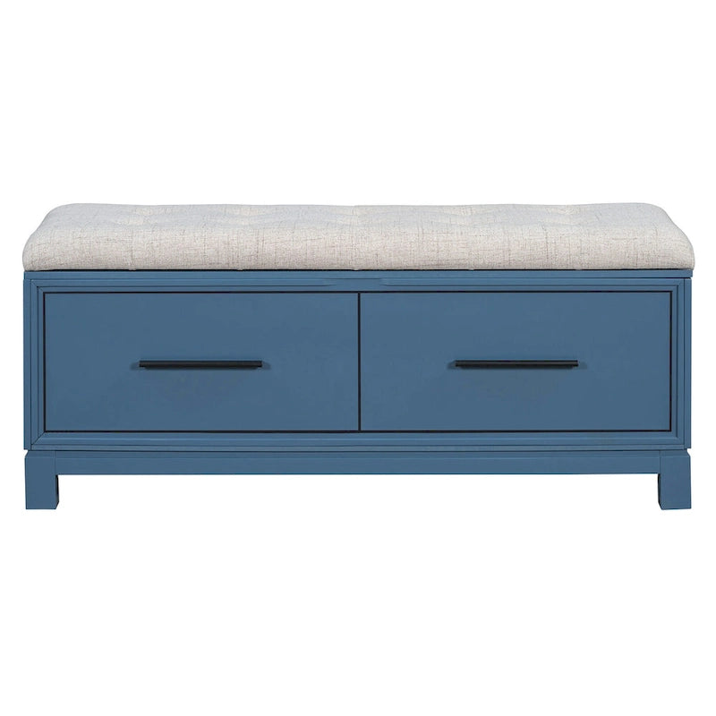 Banc de rangement relevable avec coussin, 1 personne, Expresso / Marine / Naturel / Blanc