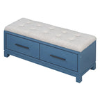 Banc de rangement relevable avec coussin, 1 personne, Expresso / Marine / Naturel / Blanc