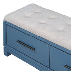 Banc de rangement relevable avec coussin, 1 personne, Expresso / Marine / Naturel / Blanc