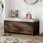 Banc de rangement relevable avec coussin, 1 personne, Expresso / Marine / Naturel / Blanc