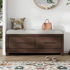 Banc de rangement relevable avec coussin, 1 personne, Expresso / Marine / Naturel / Blanc