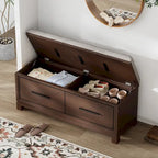 Banc de rangement relevable avec coussin, 1 personne, Expresso / Marine / Naturel / Blanc