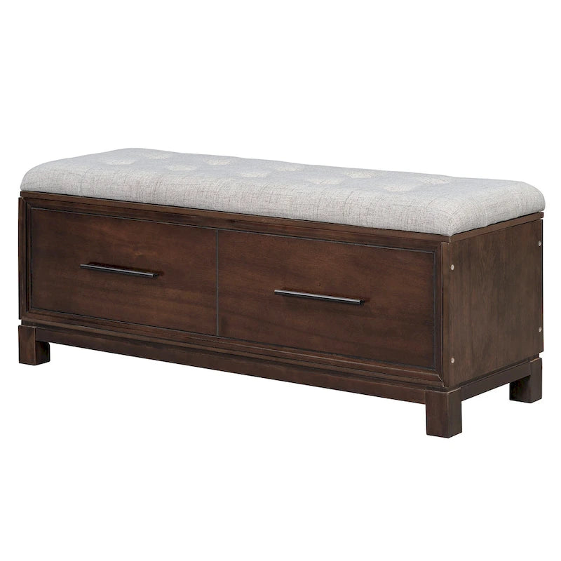 Banc de rangement relevable avec coussin, 1 personne, Expresso / Marine / Naturel / Blanc