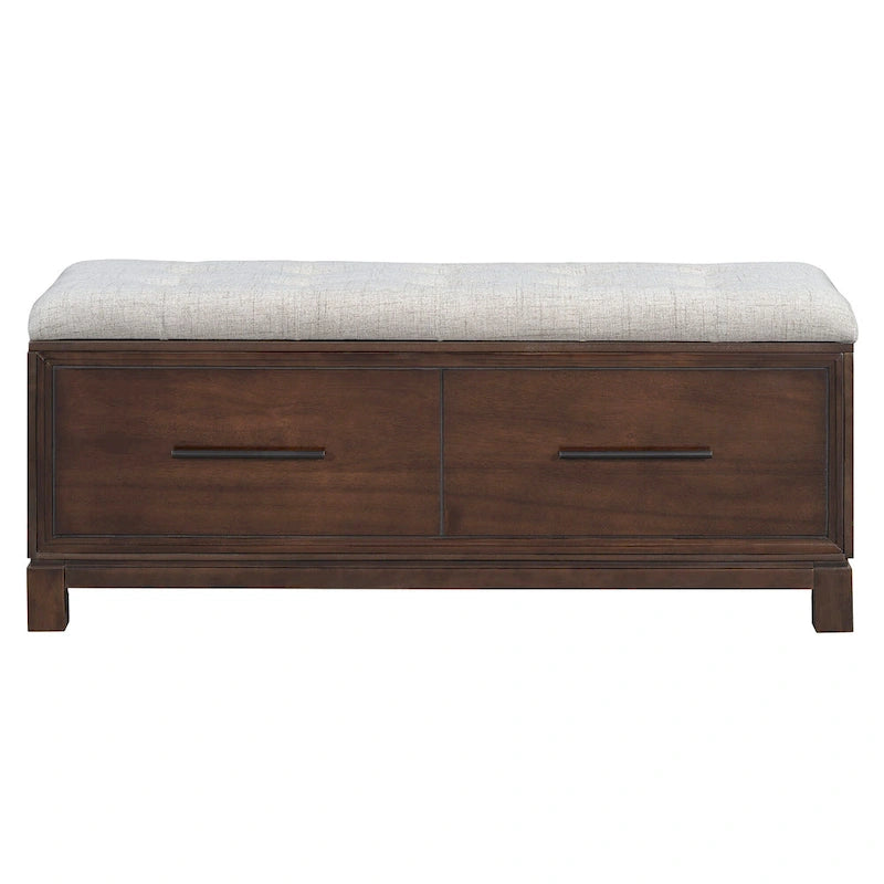 Banc de rangement relevable avec coussin, 1 personne, Expresso / Marine / Naturel / Blanc
