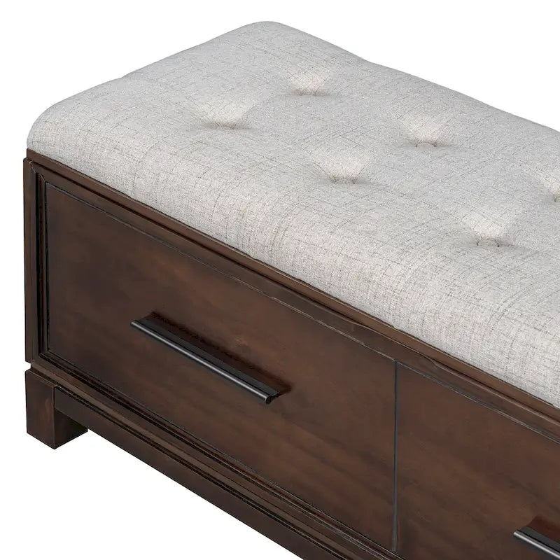 Banc de rangement relevable avec coussin, 1 personne, Expresso / Marine / Naturel / Blanc