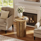 Table d'appoint ronde sur pied, marron, pour 1 personne, individuelle