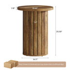 Table d'appoint ronde sur pied, marron, pour 1 personne, individuelle