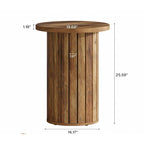 Table d'appoint ronde sur pied, marron, pour 1 personne, individuelle
