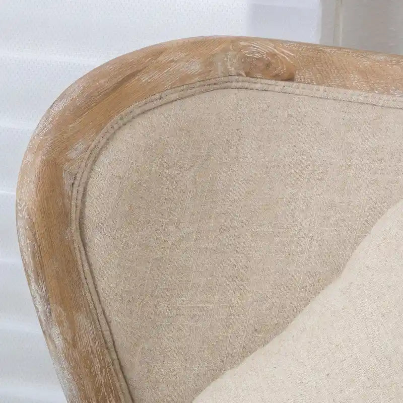 Fauteuil à oreilles en tissu beige, une place
