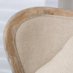 Fauteuil à oreilles en tissu beige, une place