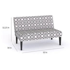 Causeuse 2 places en tissu à motif géométrique gris