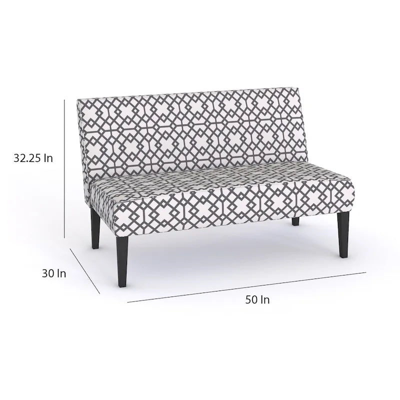 Causeuse 2 places en tissu à motif géométrique gris
