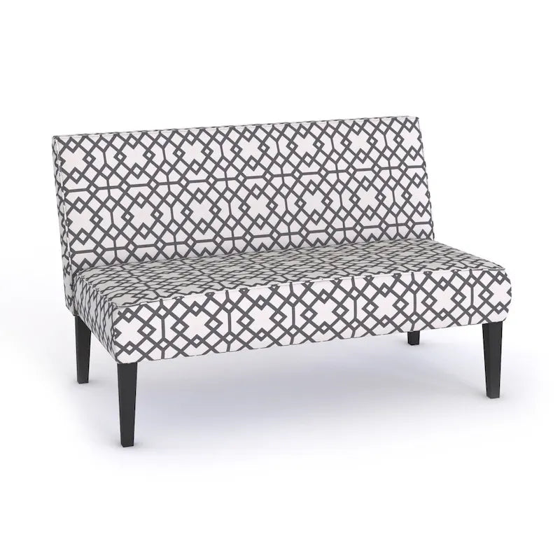 Causeuse 2 places en tissu à motif géométrique gris