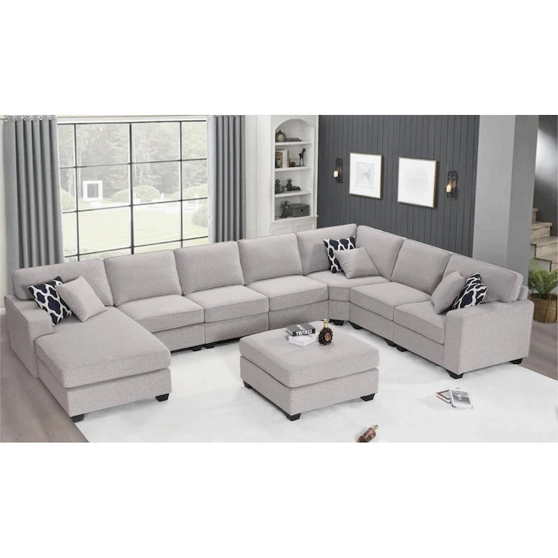 Canapé d'angle modulable réversible (Gris / Gris foncé / Anthracite / Crème), Multiplace