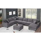 Canapé d'angle modulable réversible (Gris / Gris foncé / Anthracite / Crème), Multiplace