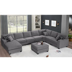 Canapé d'angle modulable réversible (Gris / Gris foncé / Anthracite / Crème), Multiplace