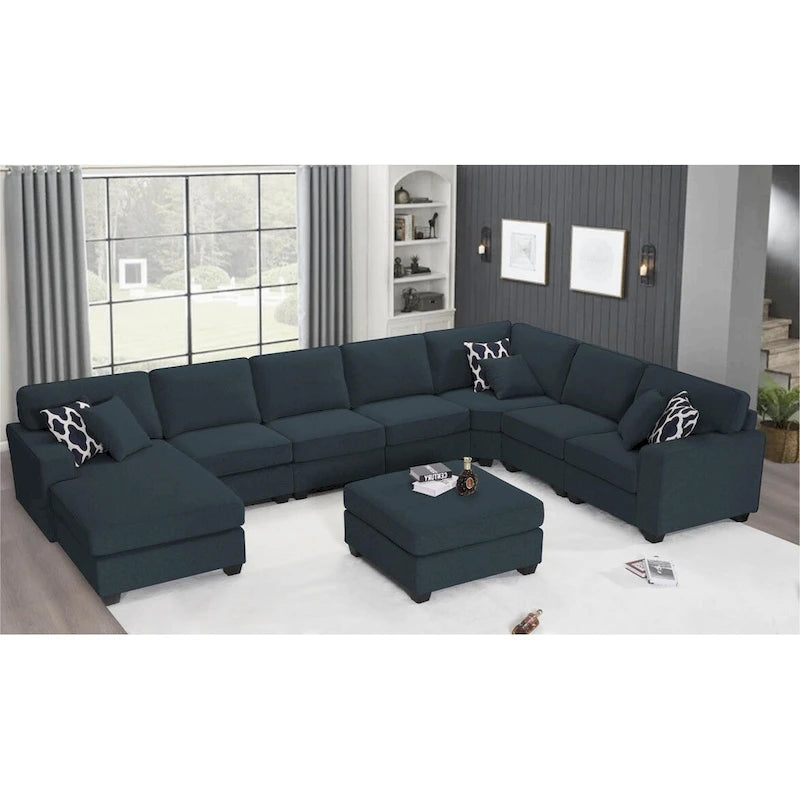 Canapé d'angle modulable réversible (Gris / Gris foncé / Anthracite / Crème), Multiplace