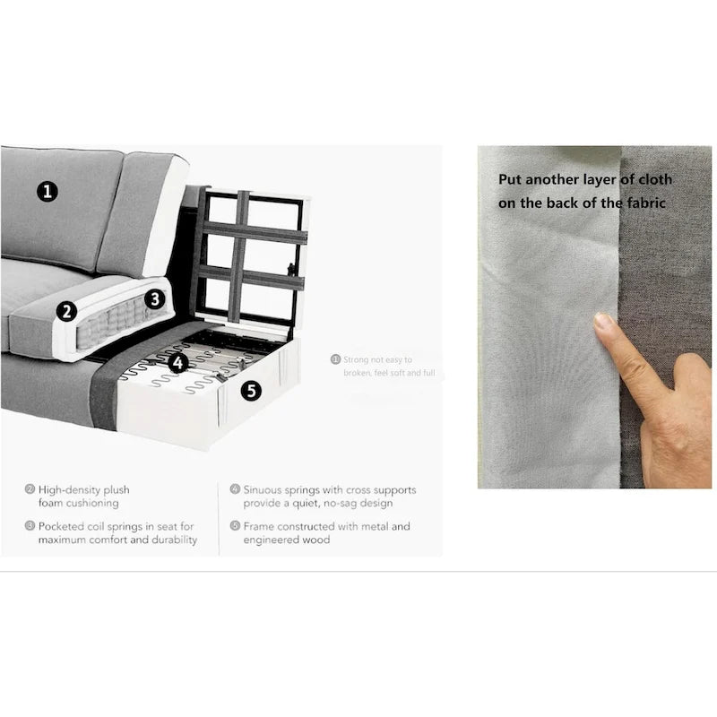 Canapé d'angle modulable réversible (Gris / Gris foncé / Anthracite / Crème), Multiplace