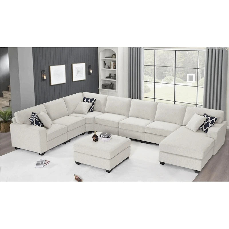 Canapé d'angle modulable réversible (Gris / Gris foncé / Anthracite / Crème), Multiplace