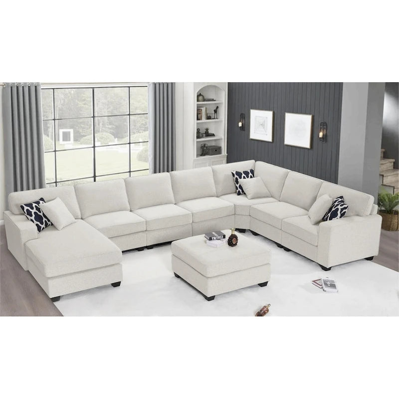 Canapé d'angle modulable réversible (Gris / Gris foncé / Anthracite / Crème), Multiplace