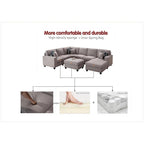 Canapé d'angle modulable réversible (Gris / Gris foncé / Anthracite / Crème), Multiplace