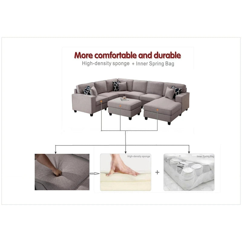 Canapé d'angle modulable réversible (Gris / Gris foncé / Anthracite / Crème), Multiplace