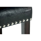 Chaise de salle à manger en similicuir noir avec clous décoratifs, lot de 2