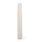 Tête de lit Queen rembourrée à oreilles, boutonnée, beige/blanc cassé/gris foncé, 1 personne