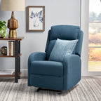 Fauteuil inclinable à bascule en tissu, simple, bleu marine/gris foncé et noir