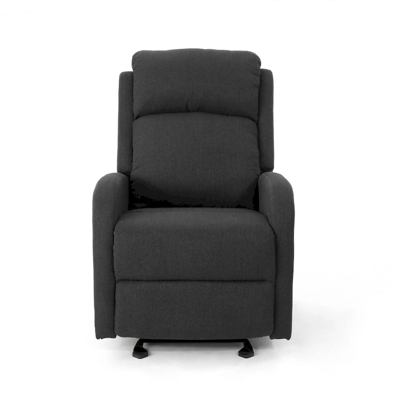 Fauteuil inclinable à bascule en tissu, simple, bleu marine/gris foncé et noir