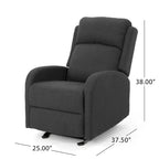 Fauteuil inclinable à bascule en tissu, simple, bleu marine/gris foncé et noir